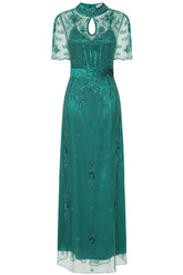 Darya Alpine Green Embellished Maxi Dress